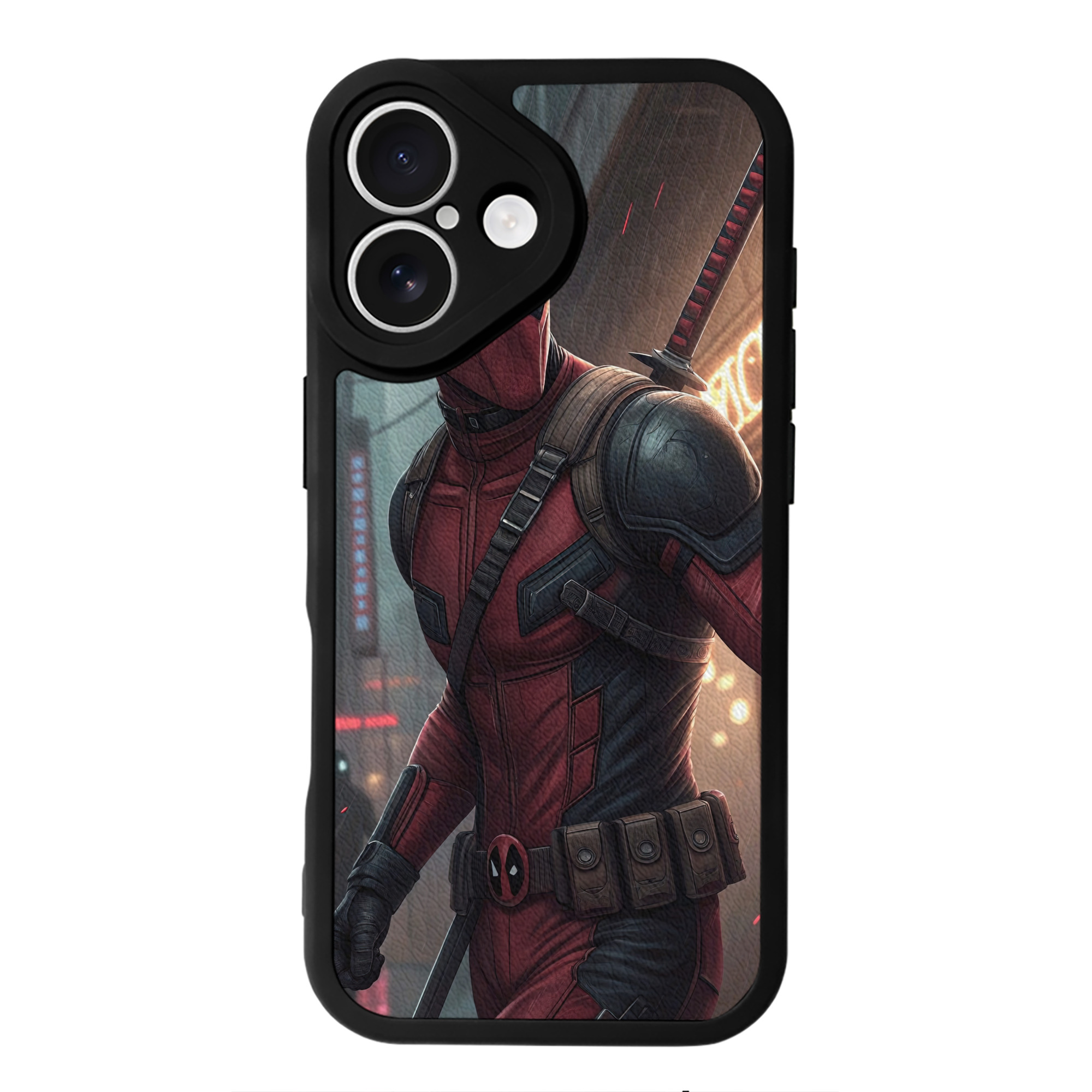 （画像用） Deadpool デッドプール 【iPhone 16シリーズ対応】シリコンスマホケース（レザー調） 材質：シリコン